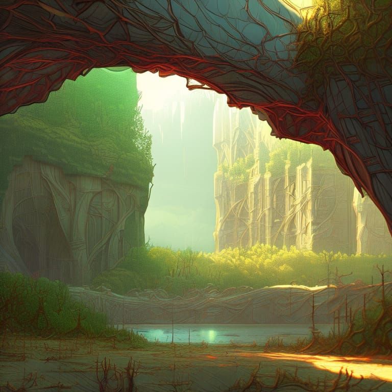 Natural portal, sunlight and shadow - AI Generated Artwork - NightCafe ...