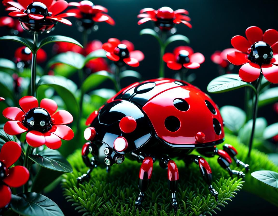 Robotic Ladybug v1 - AI Generated Artwork - NightCafe Creator