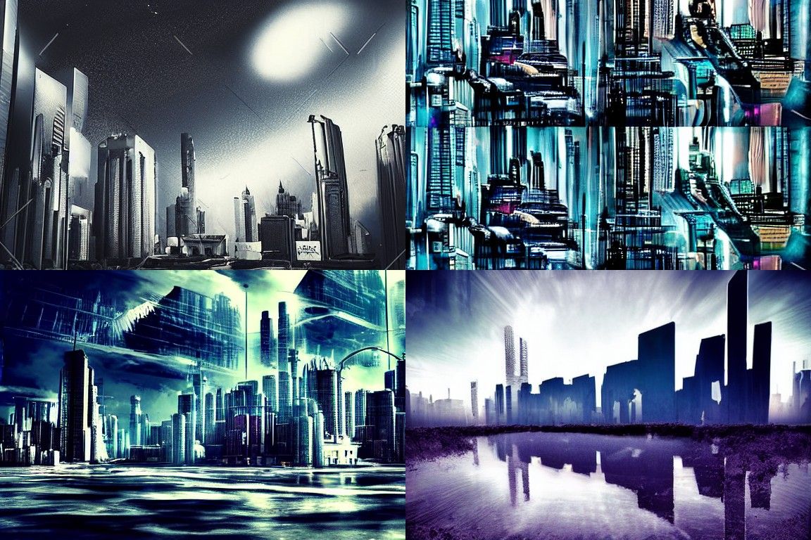 Sci-fi city in the style of Art photography