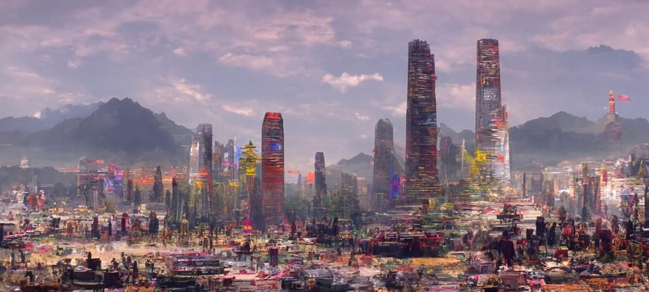 Dystopian Cyberpunk Chinese City