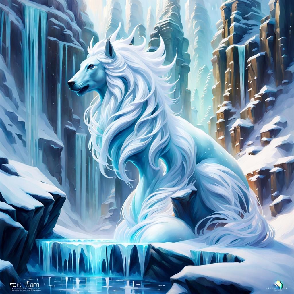 Mythical Snow Creature - AI Generated Artwork - NightCafe Creator