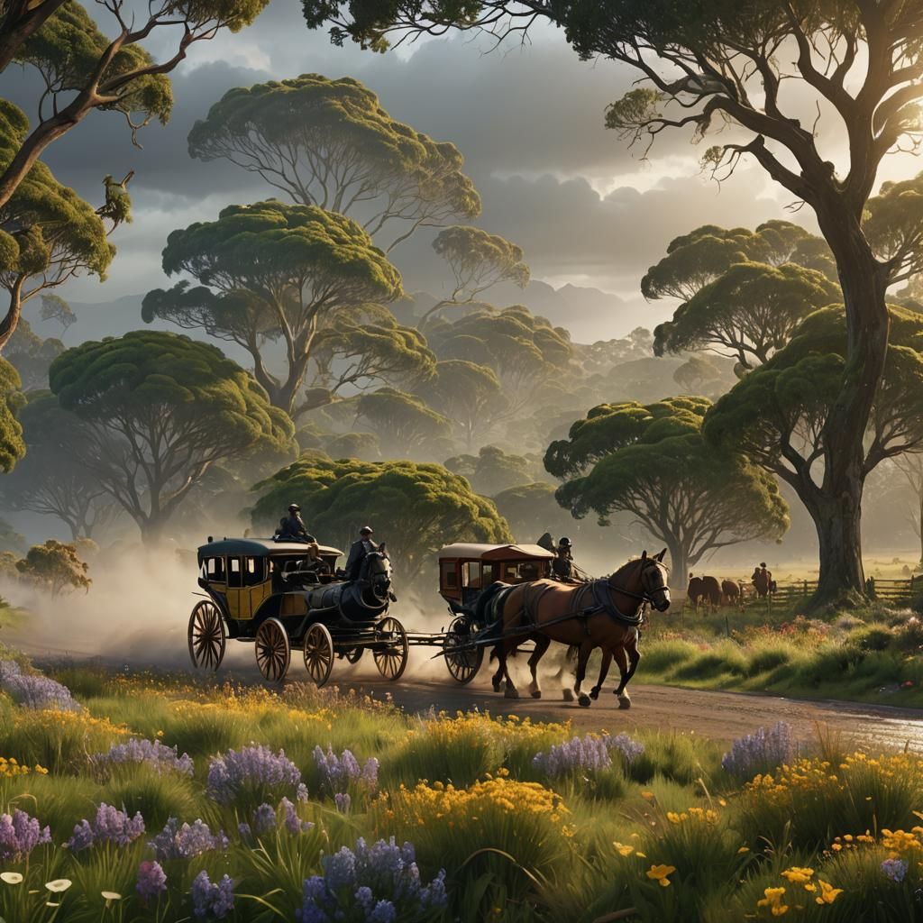 Epic Horse Race Across Australia: Matte Painting