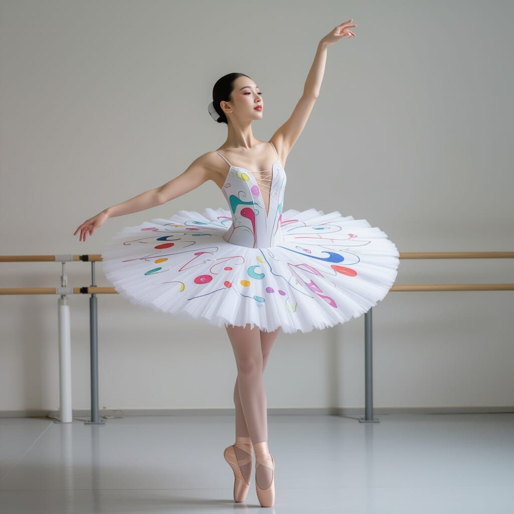 Ballerina in Studio, Pop Surrealism Style