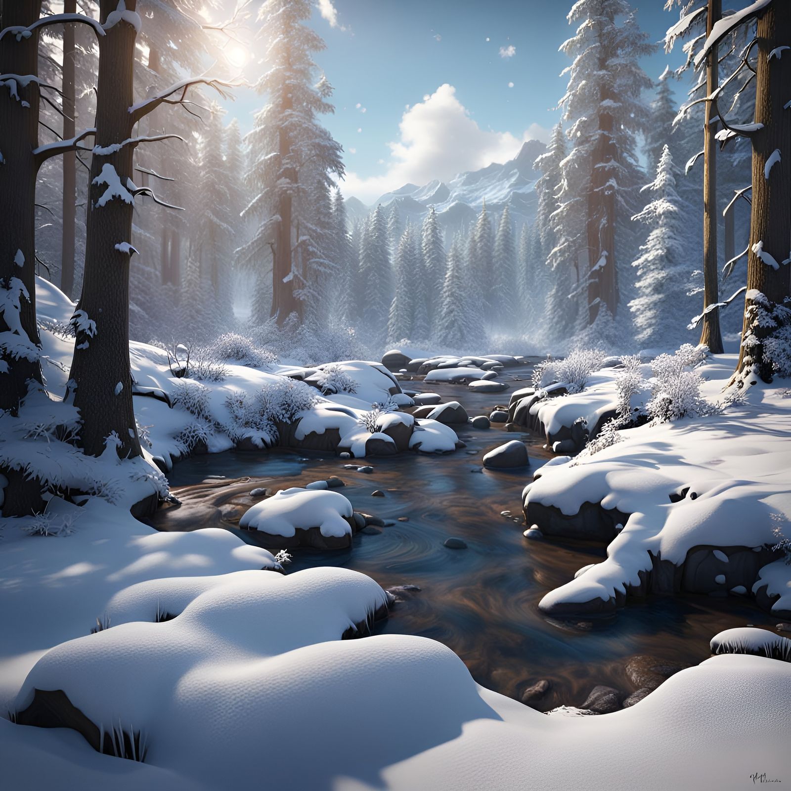The snow begins to melt