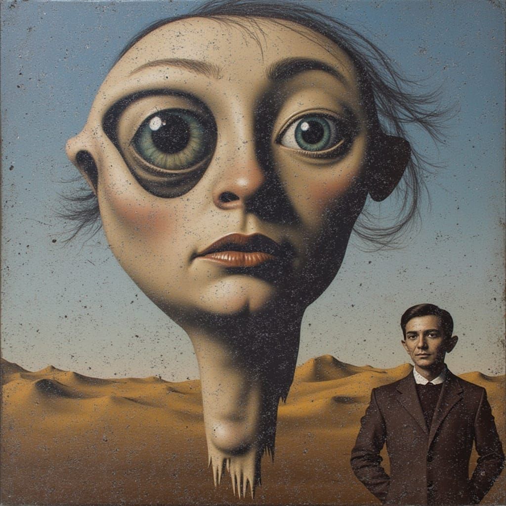 <lora:Origin og Asymmetry:1.0> One eye is very big, the other is very small.