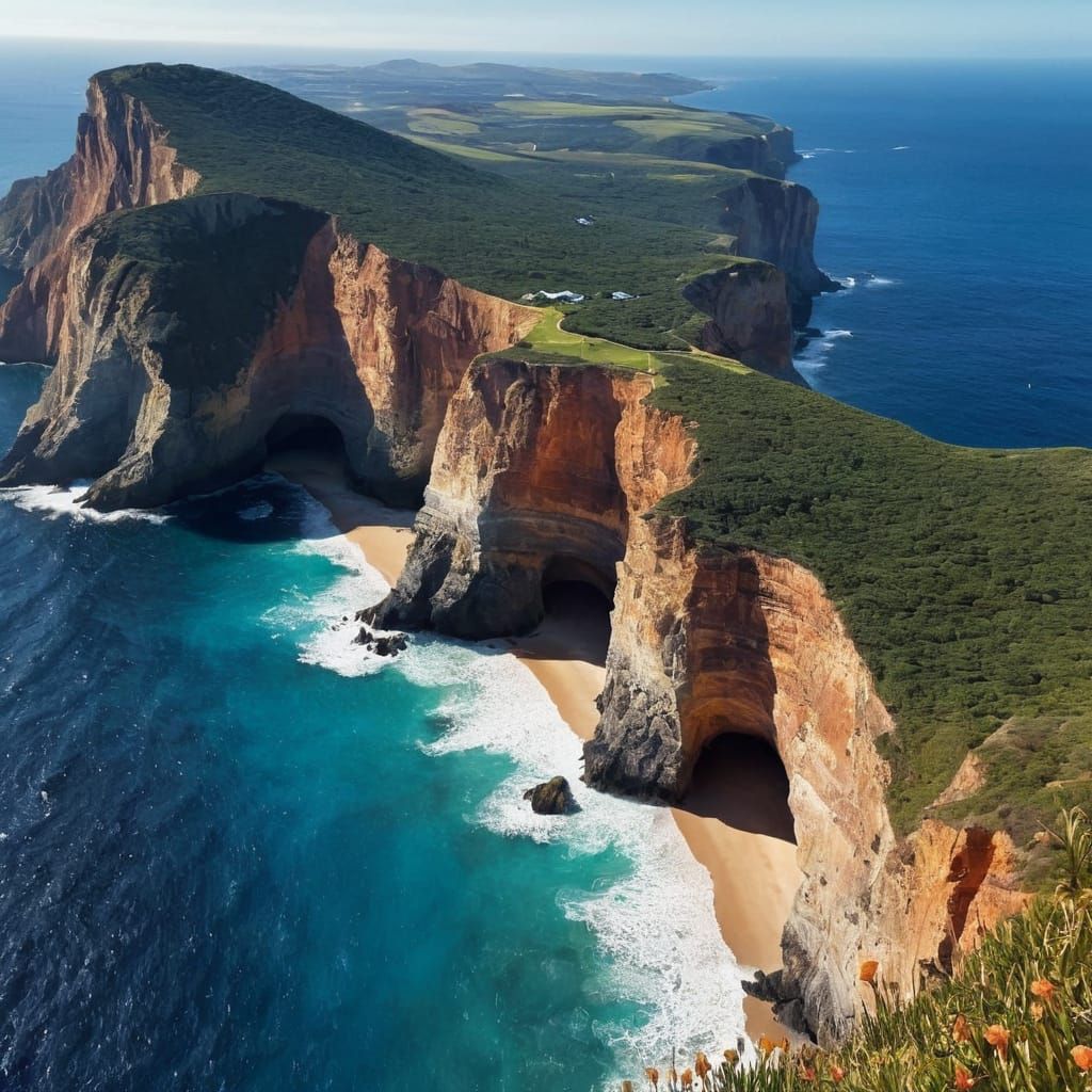 Cliffside overlooking endless ocean