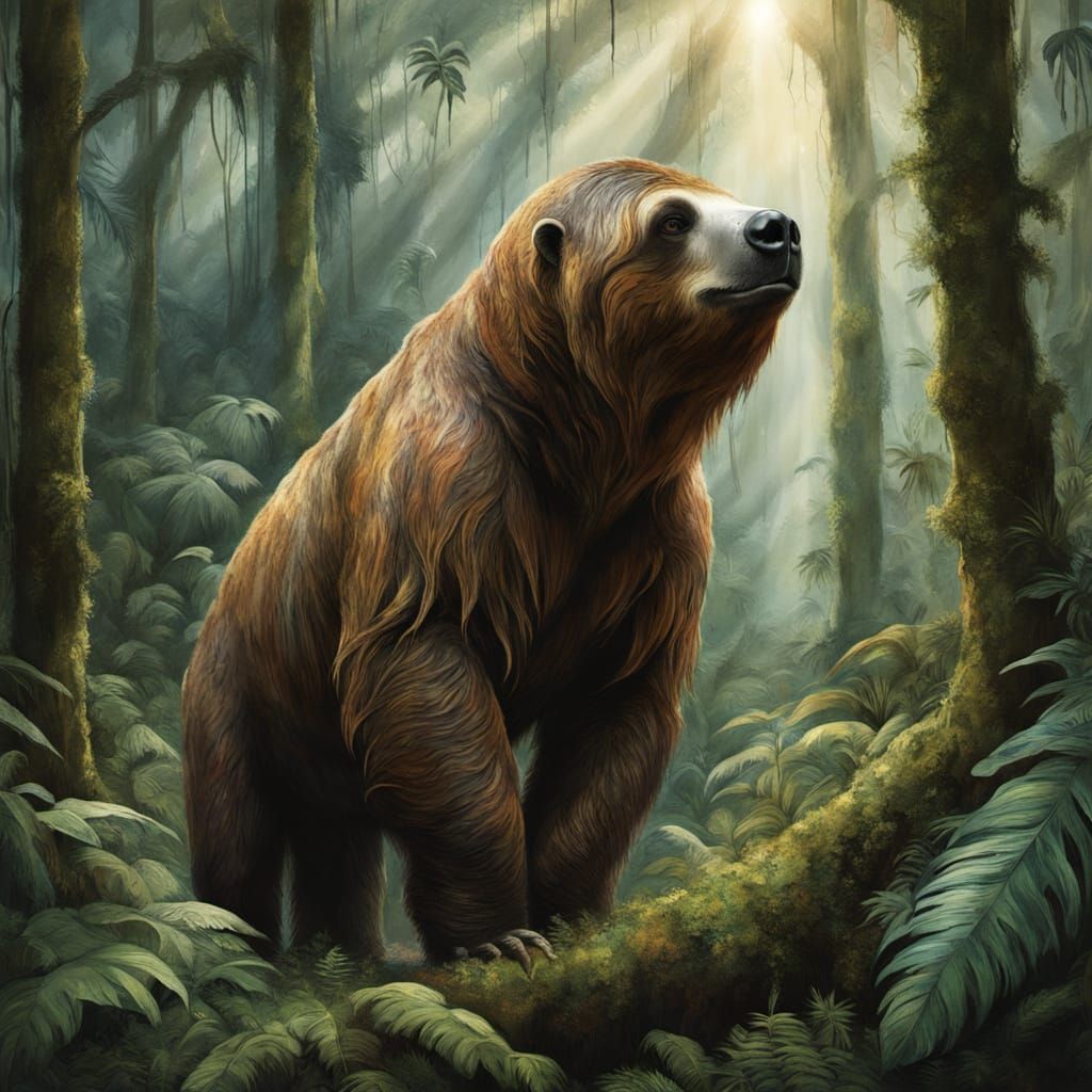 Megatherium or giant ground sloth   by @Galio