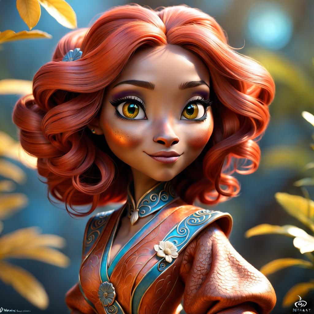 portrait of sweet girl Shironuri Mimosa Vermillion played by...