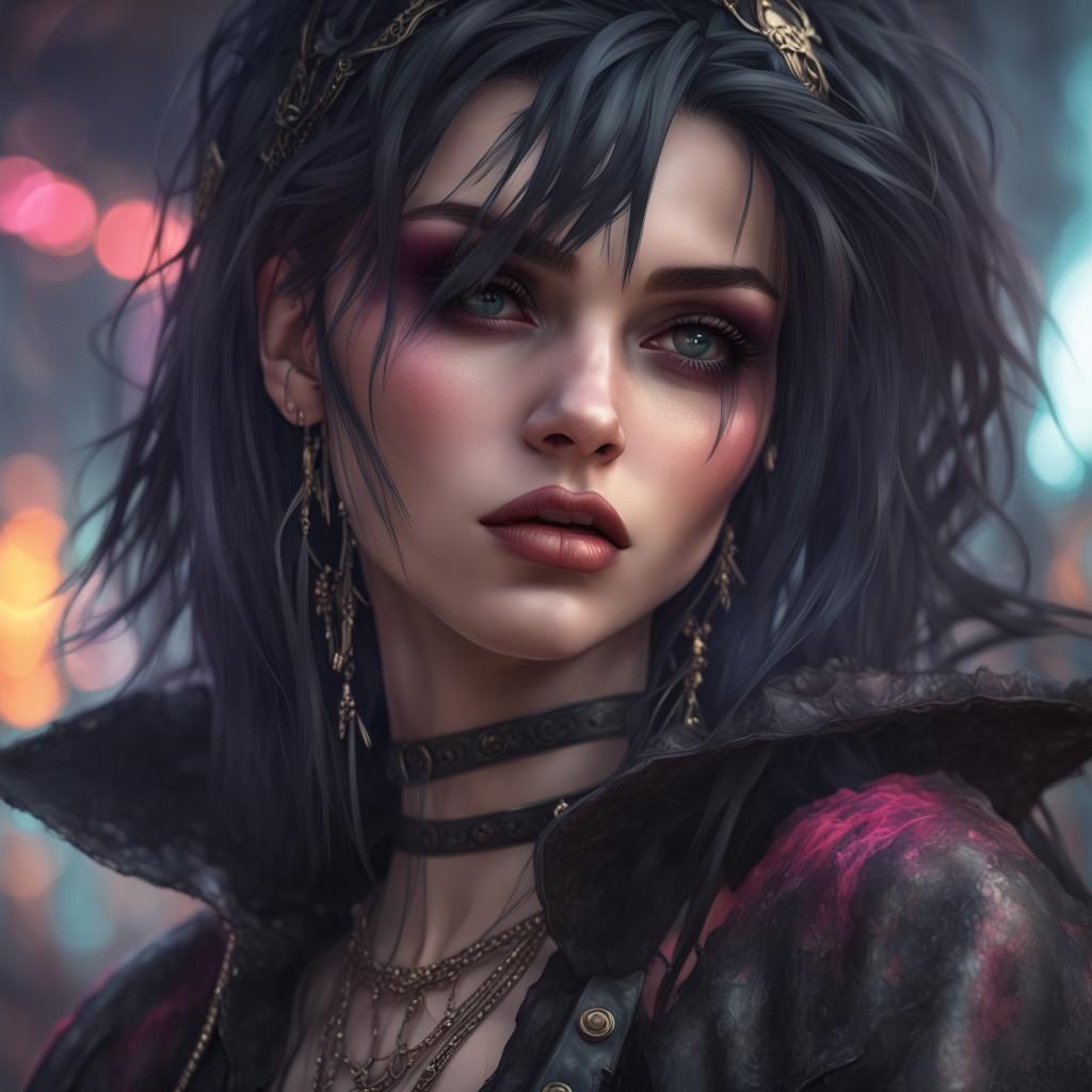 90s Goth Girl - AI Generated Artwork - NightCafe Creator