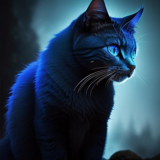 blue flame cat - AI Generated Artwork - NightCafe Creator