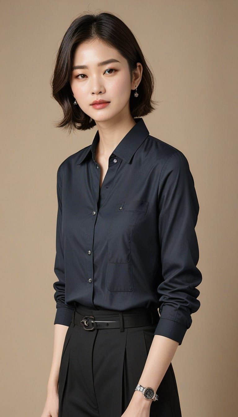 Traditional Korean Landscape Ukiyo-e in Watercolor