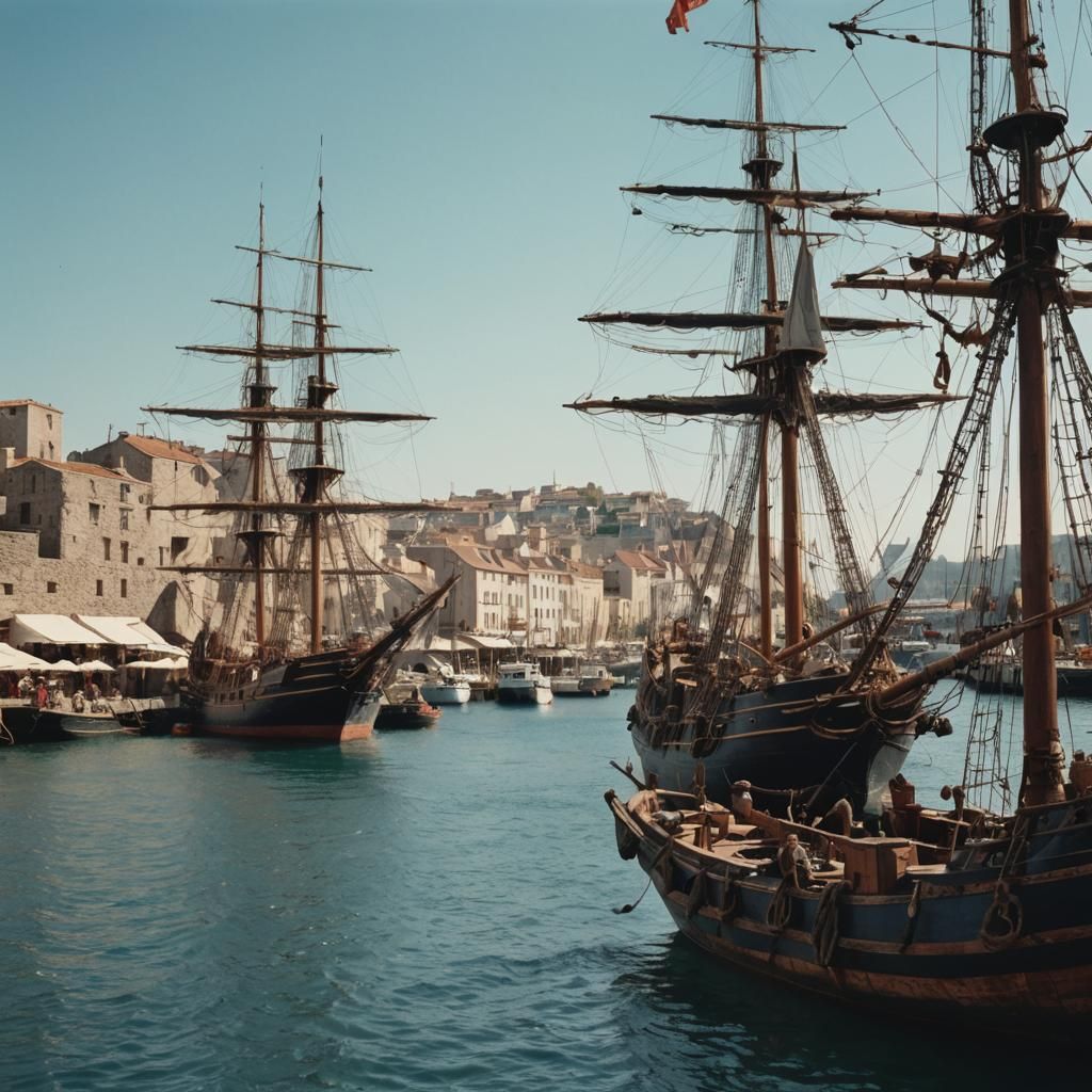 Sail ships in ancient harbour  by @murphy99