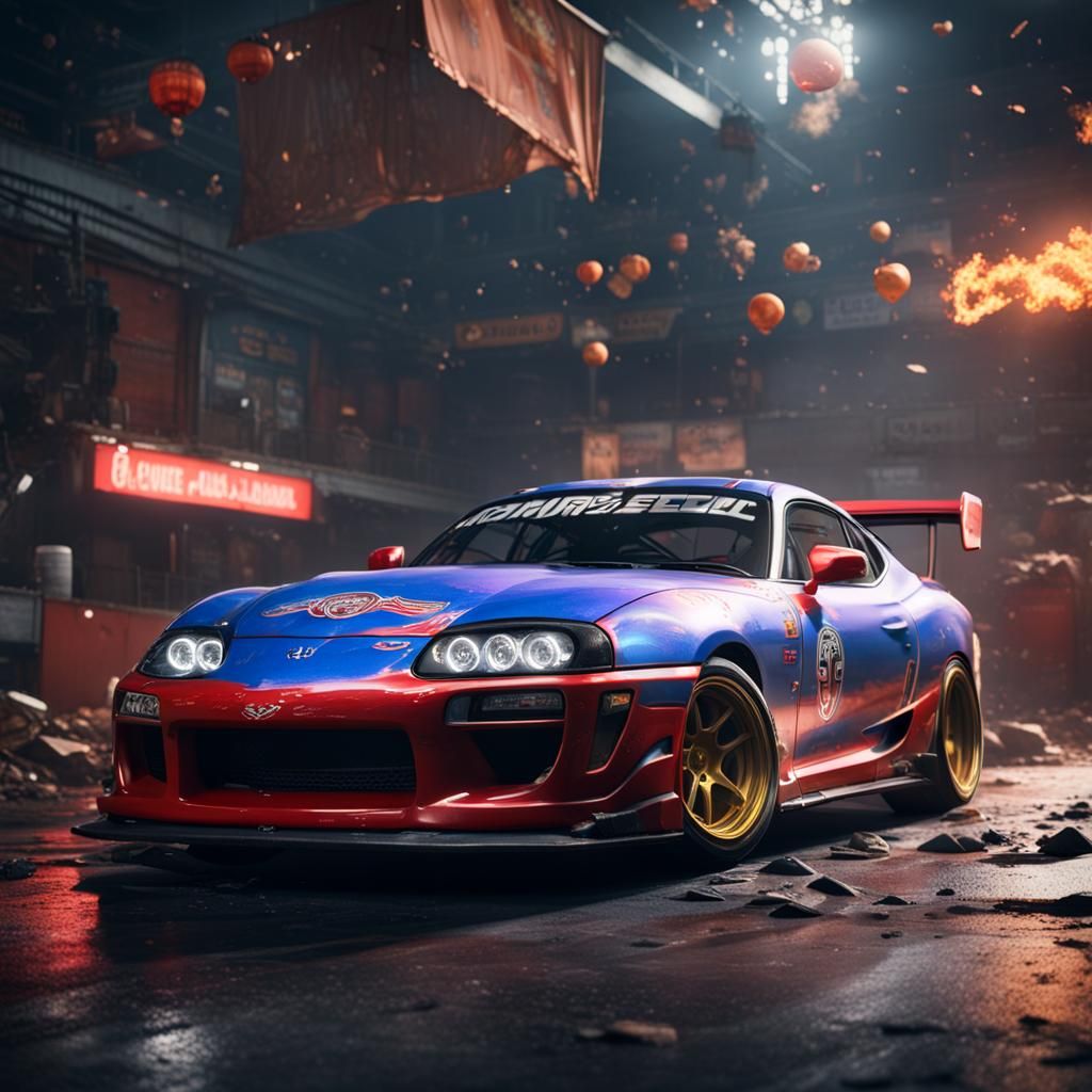 Lighting mc queen as a supra from need for speed 