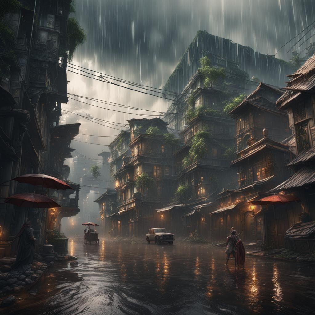 raining in manila - AI Generated Artwork - NightCafe Creator