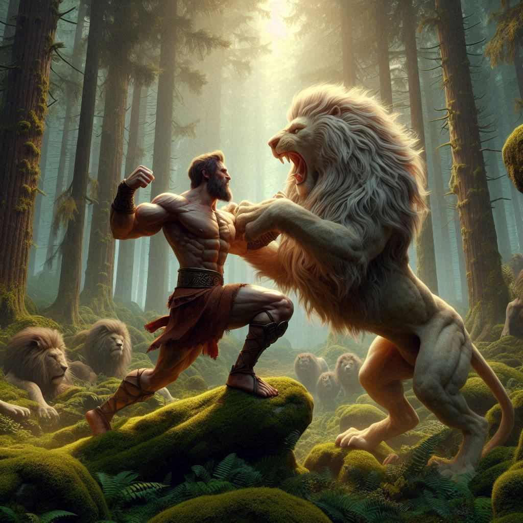 Hercules vs the Nemean lion