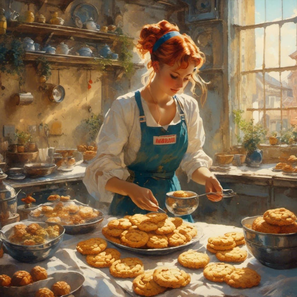 Baker Making Cookies  by @Helix