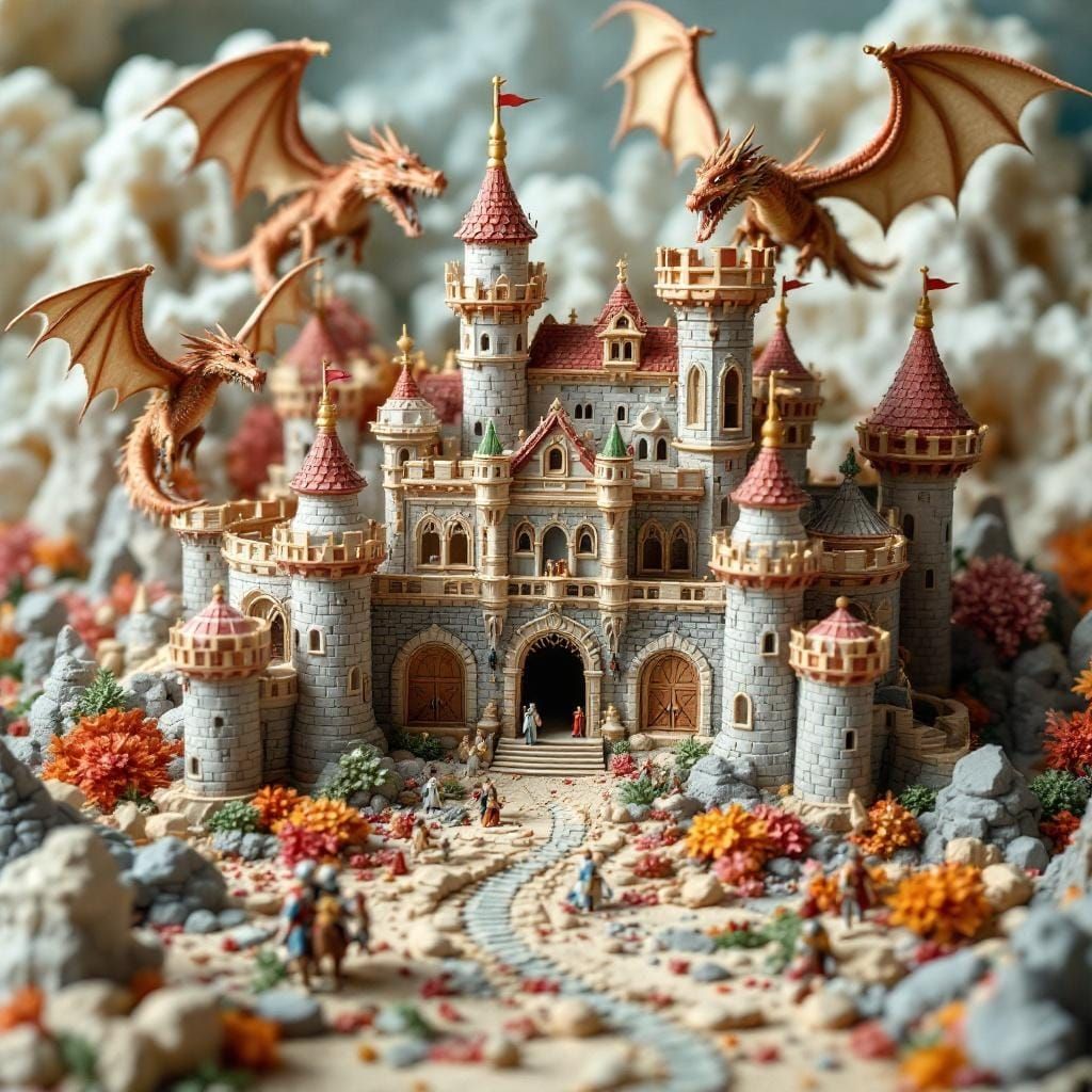 Plasticine Palace with Dragons and Knights
