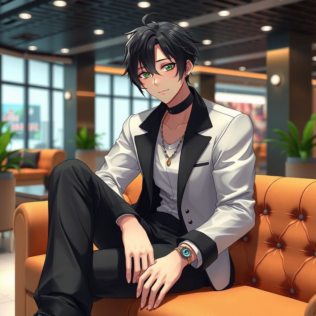 Handsome Man in Harajuku Clothes: 3D Anime Art