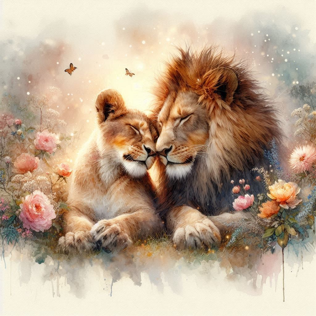 Lion and Lioness  by @Alicia Hopkins