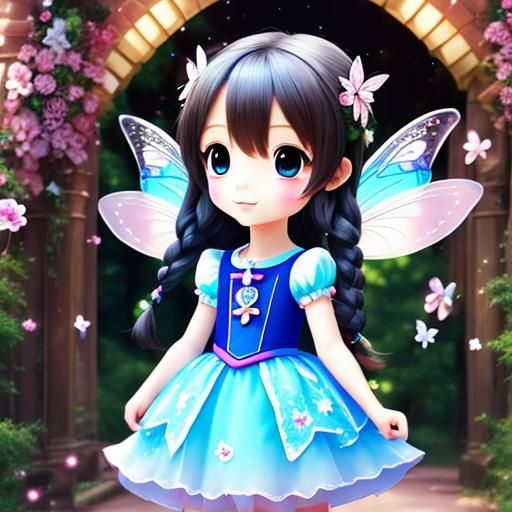 Fairy, Kawaii, anime, chibi, disney, cartoon <lora:KawaiiCha...