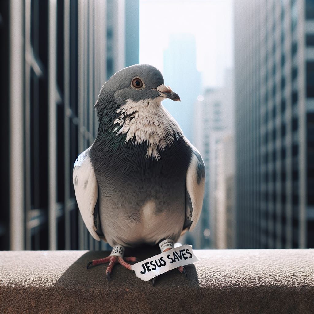 A pigeon with an important message