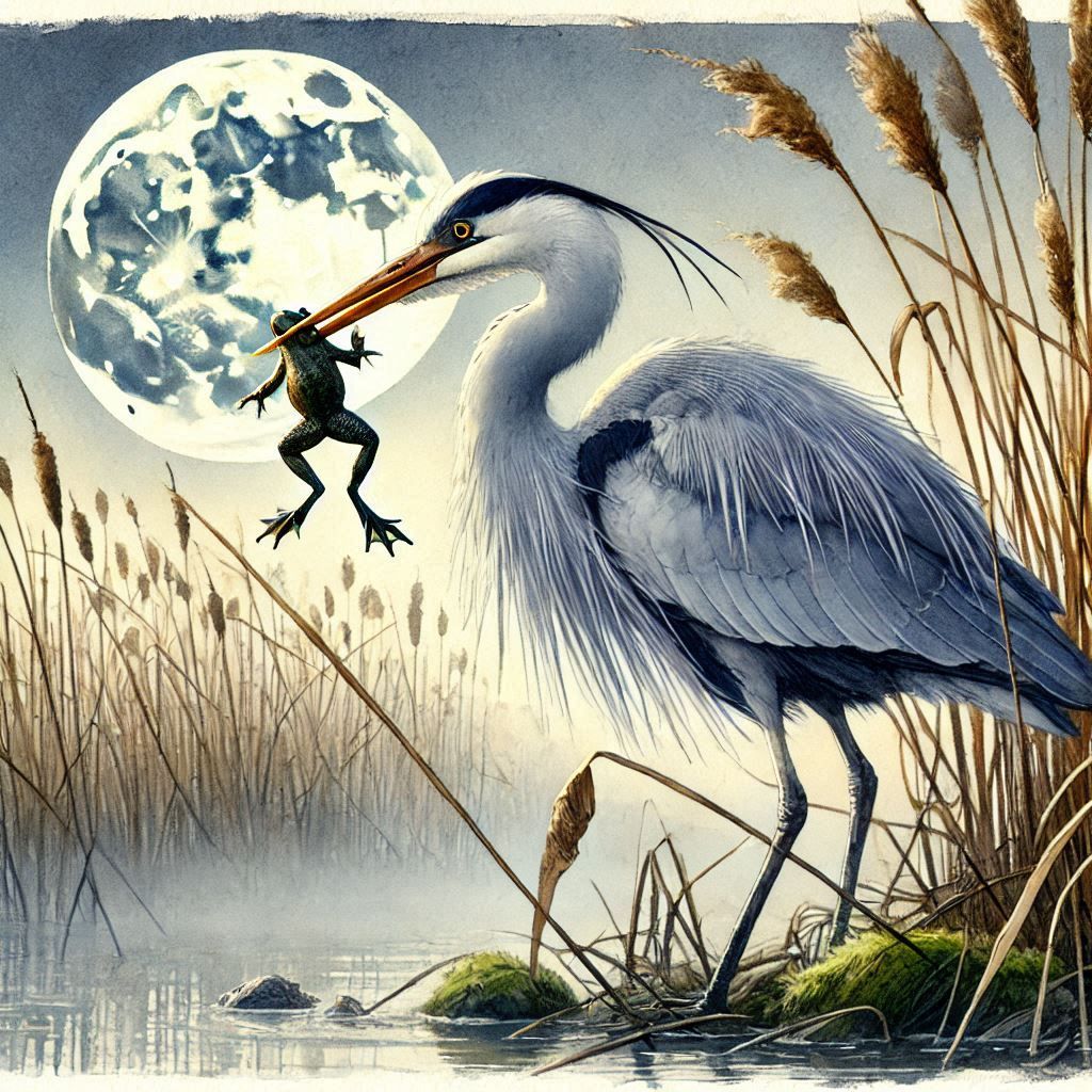 The heron in the swamp