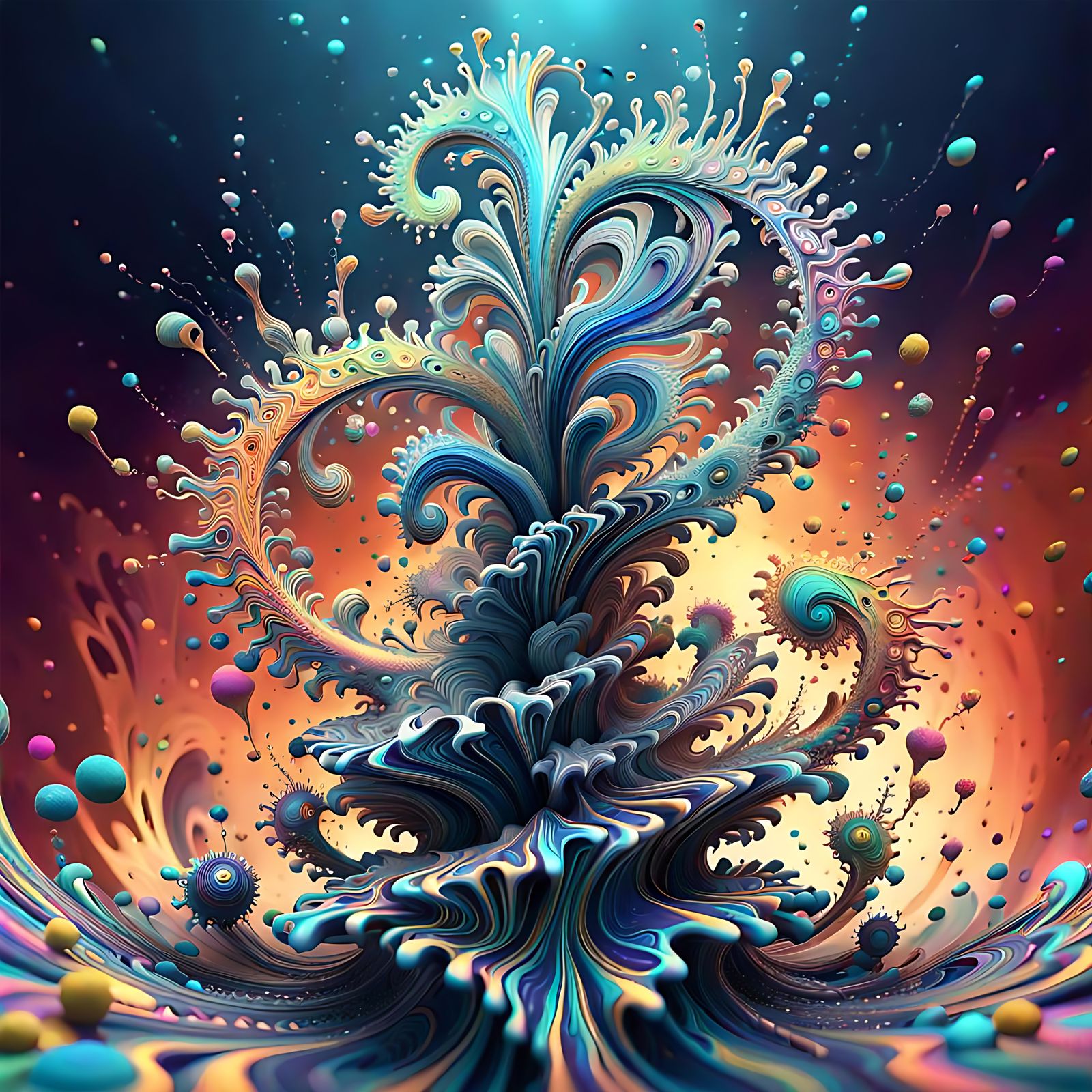 Fractal fluid vortex geyser, 06apr24 - AI Generated Artwork - NightCafe ...