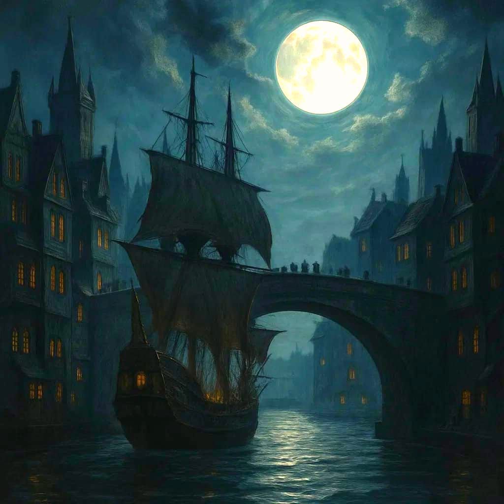 ספינה בלילה