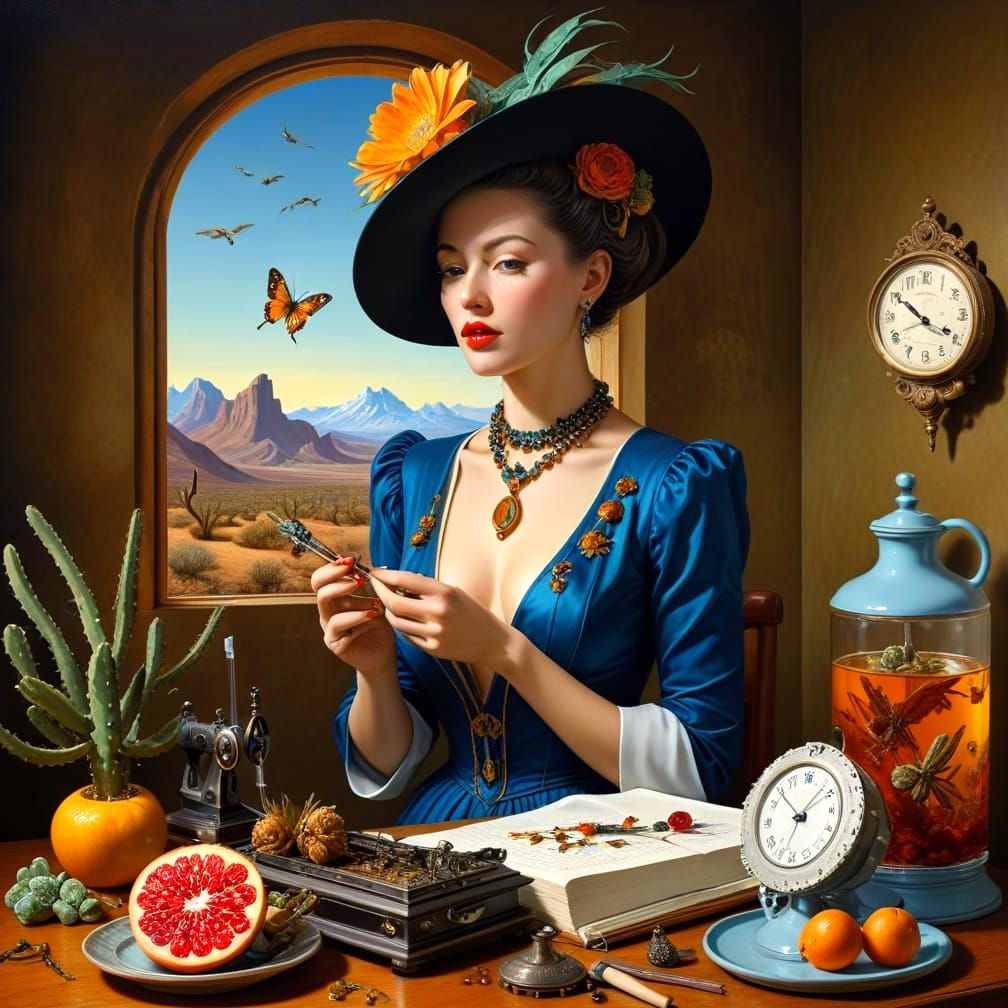 Surrealistic Amber Art Composition with Prehistoric Insects ...