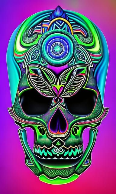 Psychedelic fantasy Fancy Mandala Face