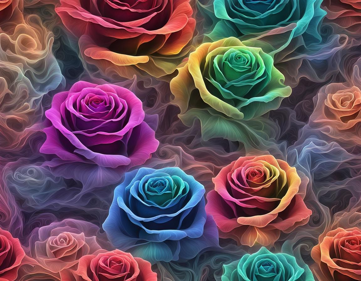 Colorful Rose Wall AI Generated Artwork NightCafe Creator