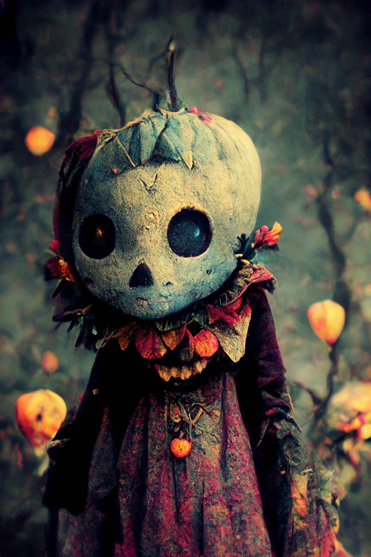 A sad little girl ghoulie portrait vintage by Norman Rockwel...