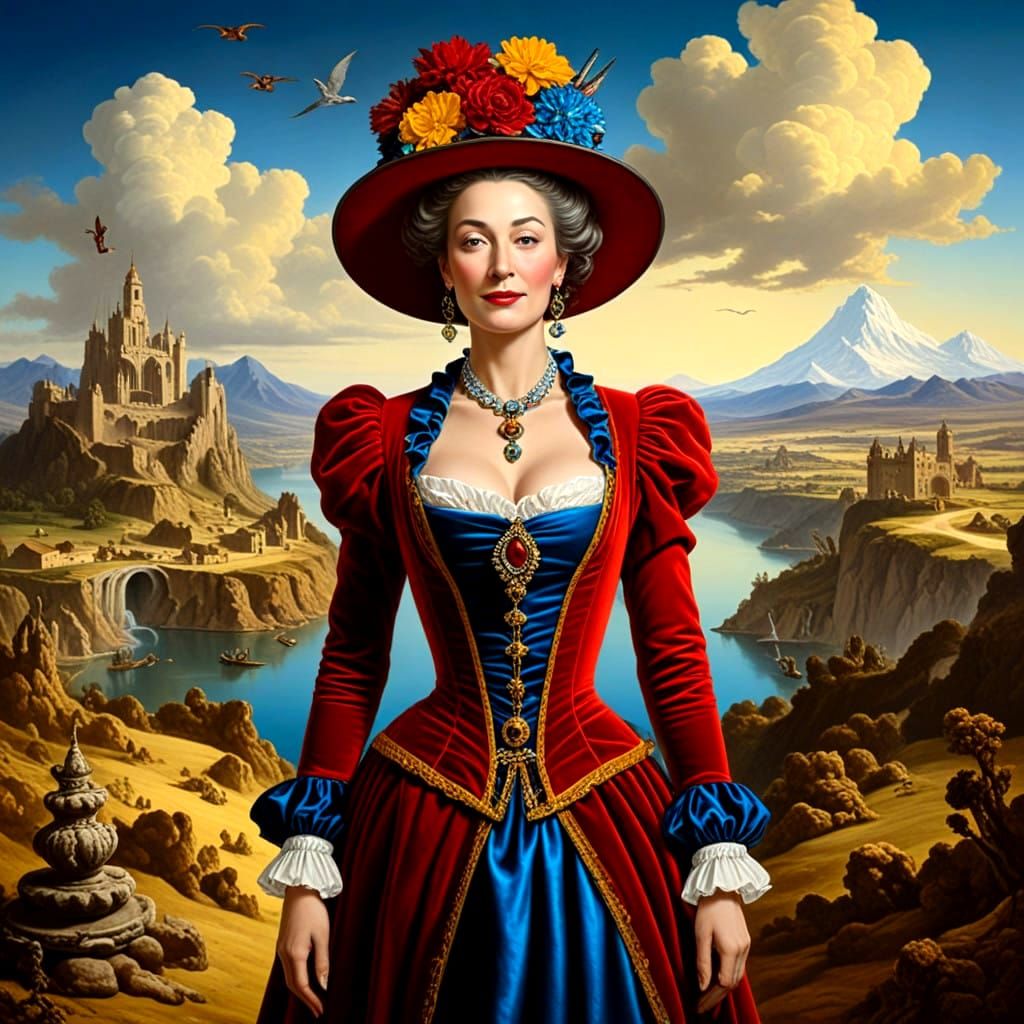 Surreal Lady in Vibrant Surreal Surroundings