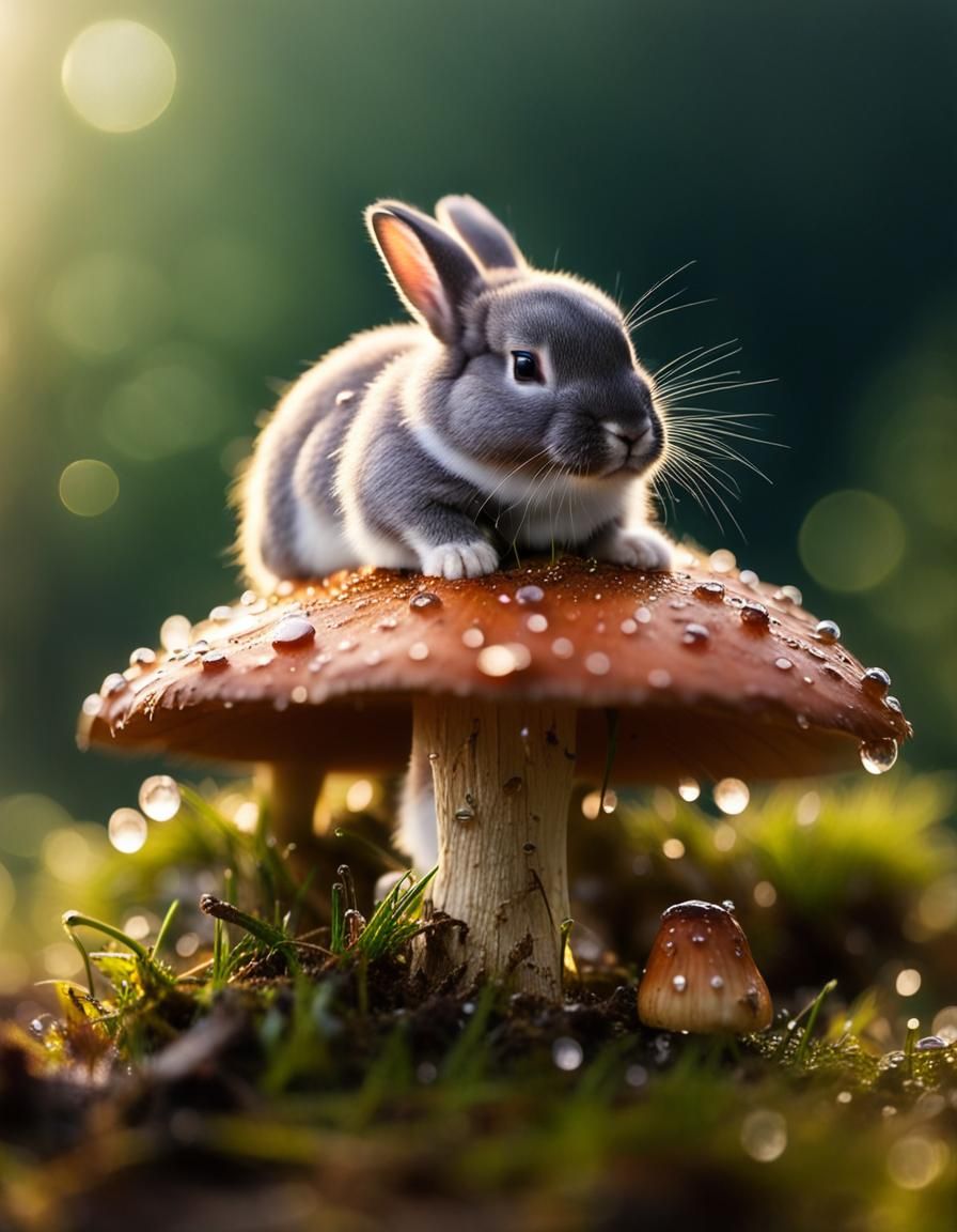 Baby on a mushroom