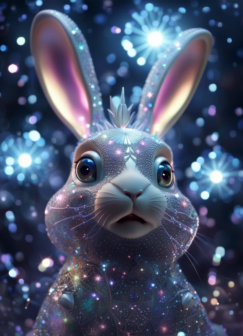 Cosmic Rabbit in Glitter  by @Heralyn