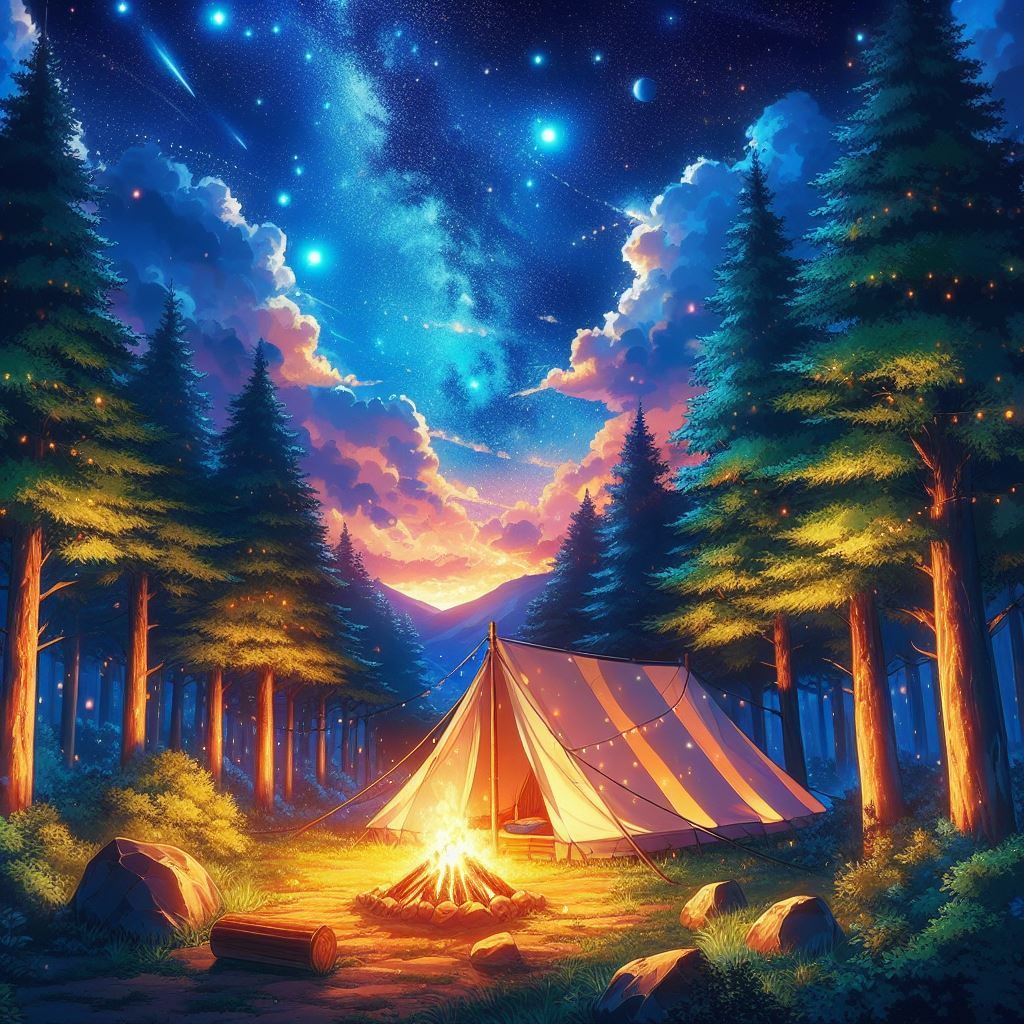 The camping story begins