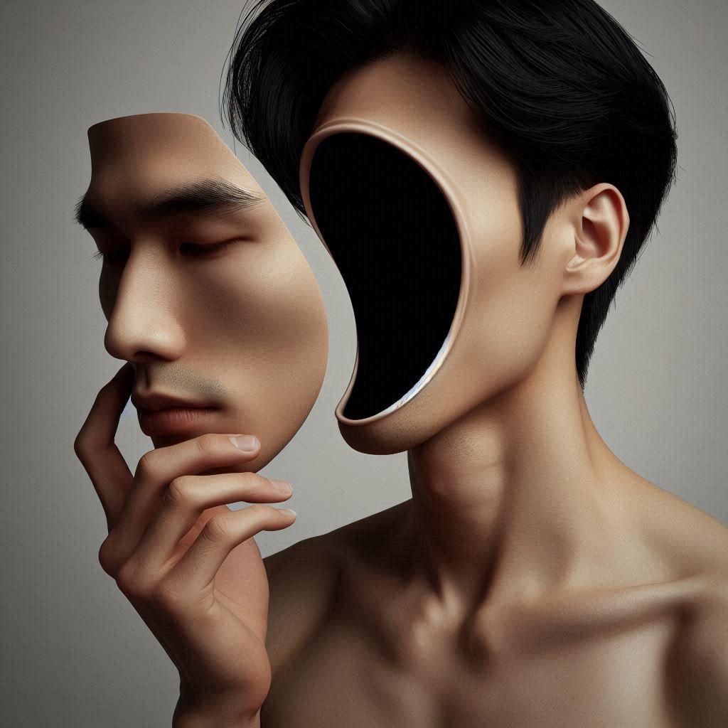 Taking off your face mask surrealism