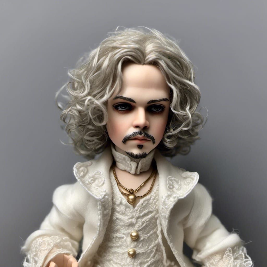 doll puppet toy wool fluffy thread texture, portrait of , highly