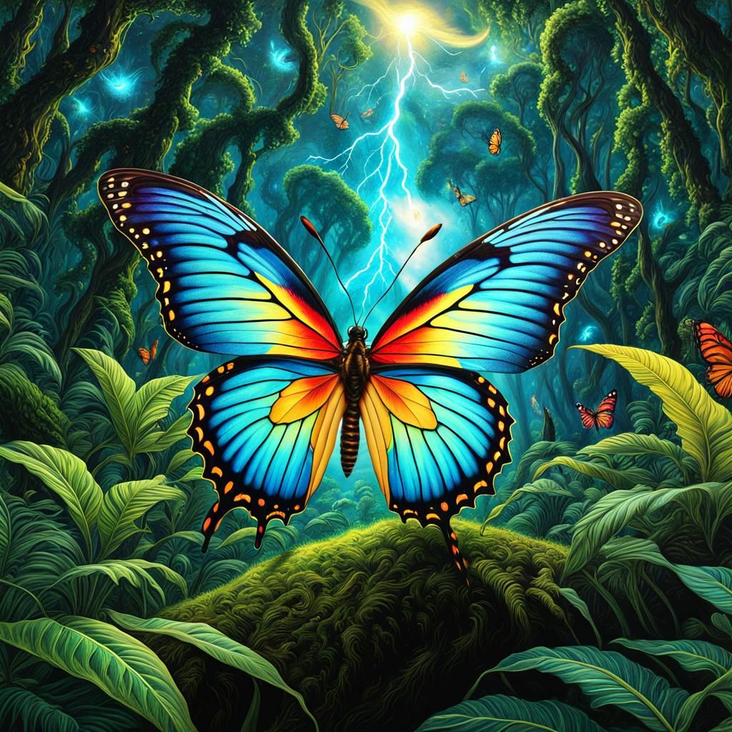 Cosmic_butterfly_In_the_jungle fantasy art, magic surrealism, magic ...