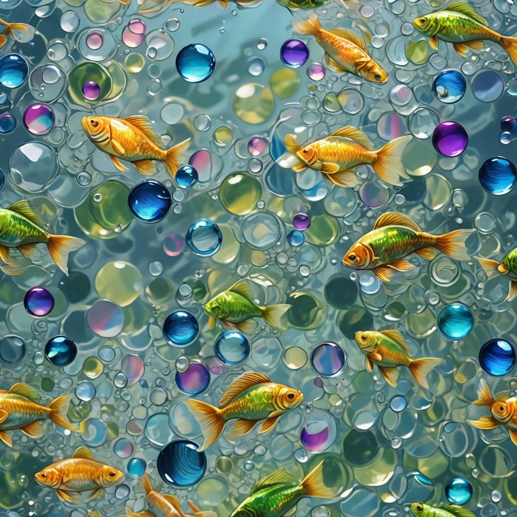 Rainbow Fish in Clear Water: Aquatic Concept Art