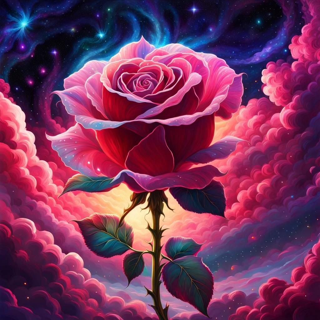 Cosmic Rose - AI Generated Artwork - NightCafe Creator