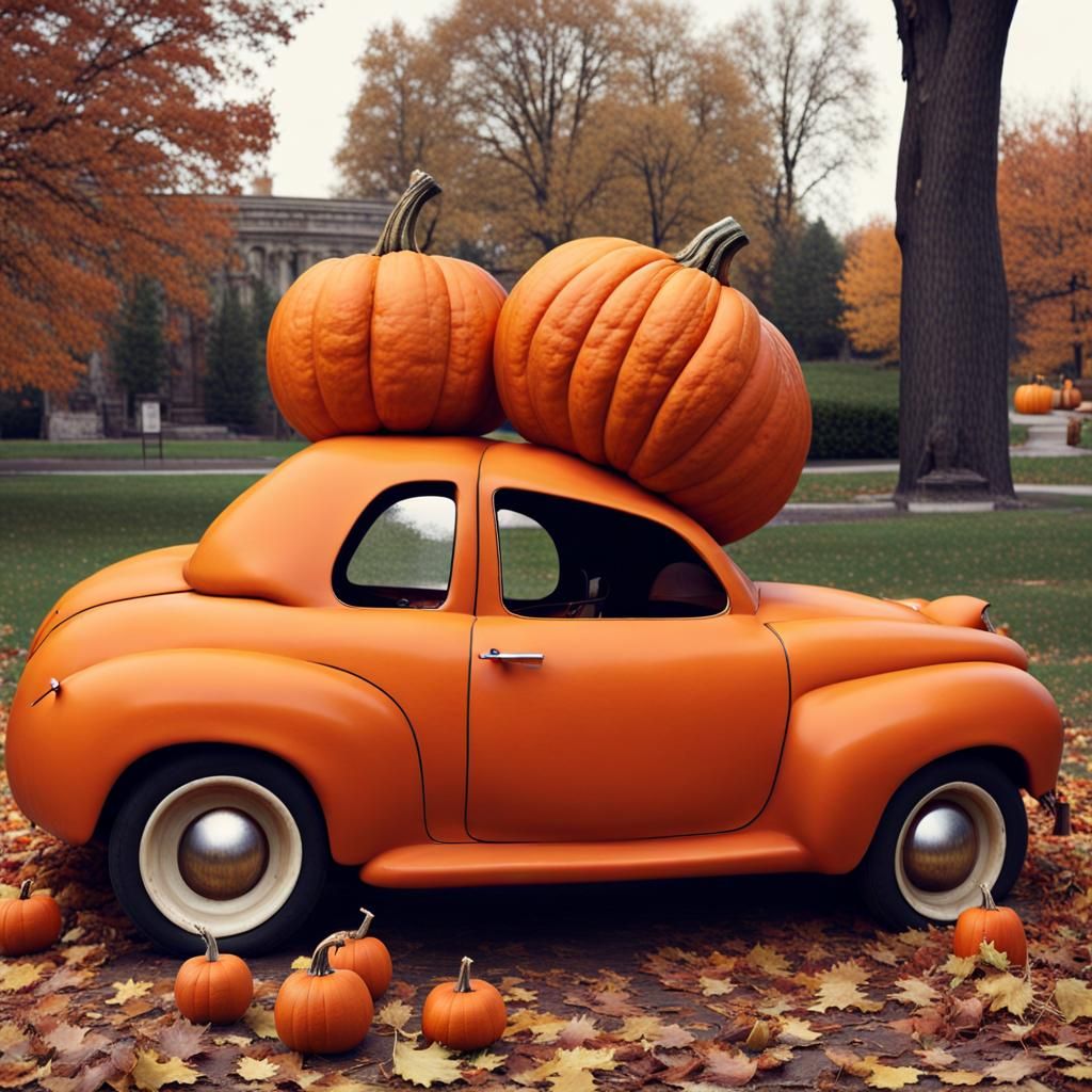 Pumpkin car - AI Generated Artwork - NightCafe Creator