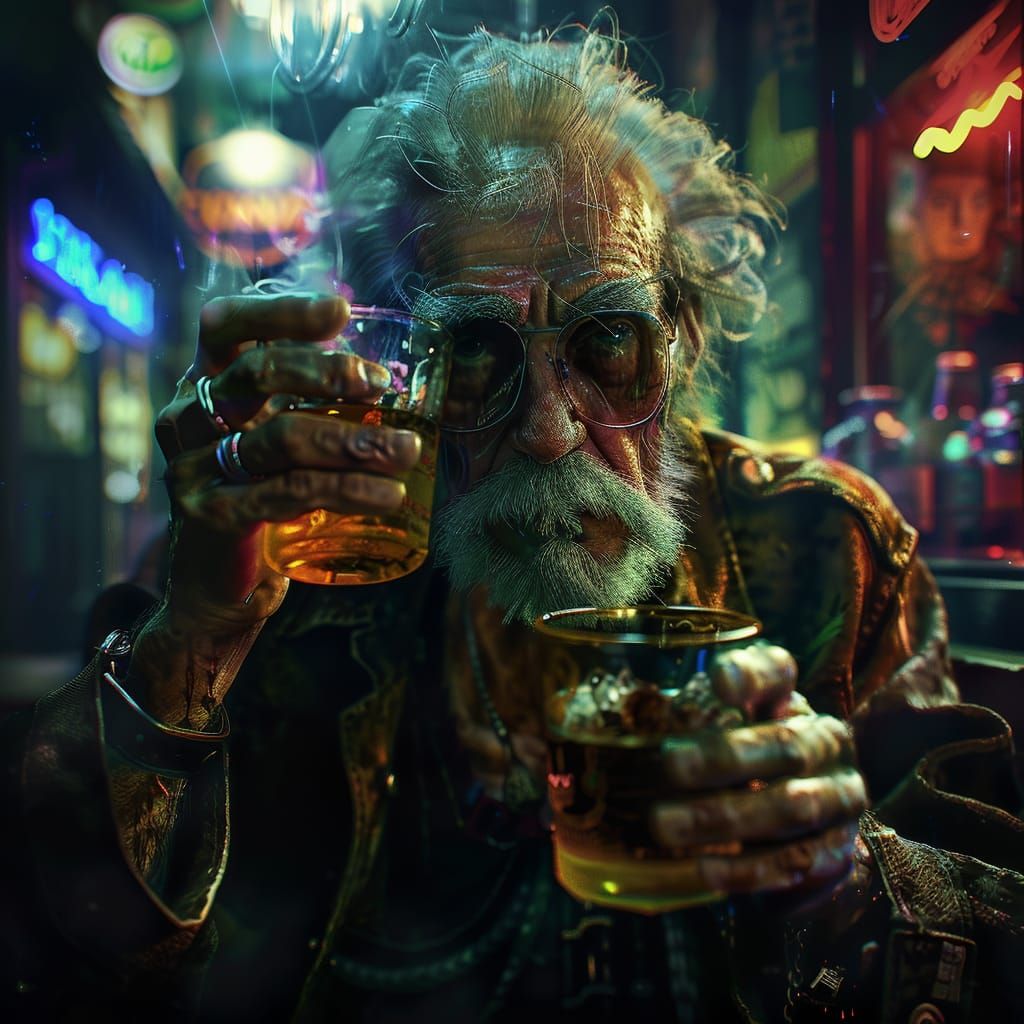 The old man with the whisky glasses  by @Gecko6955