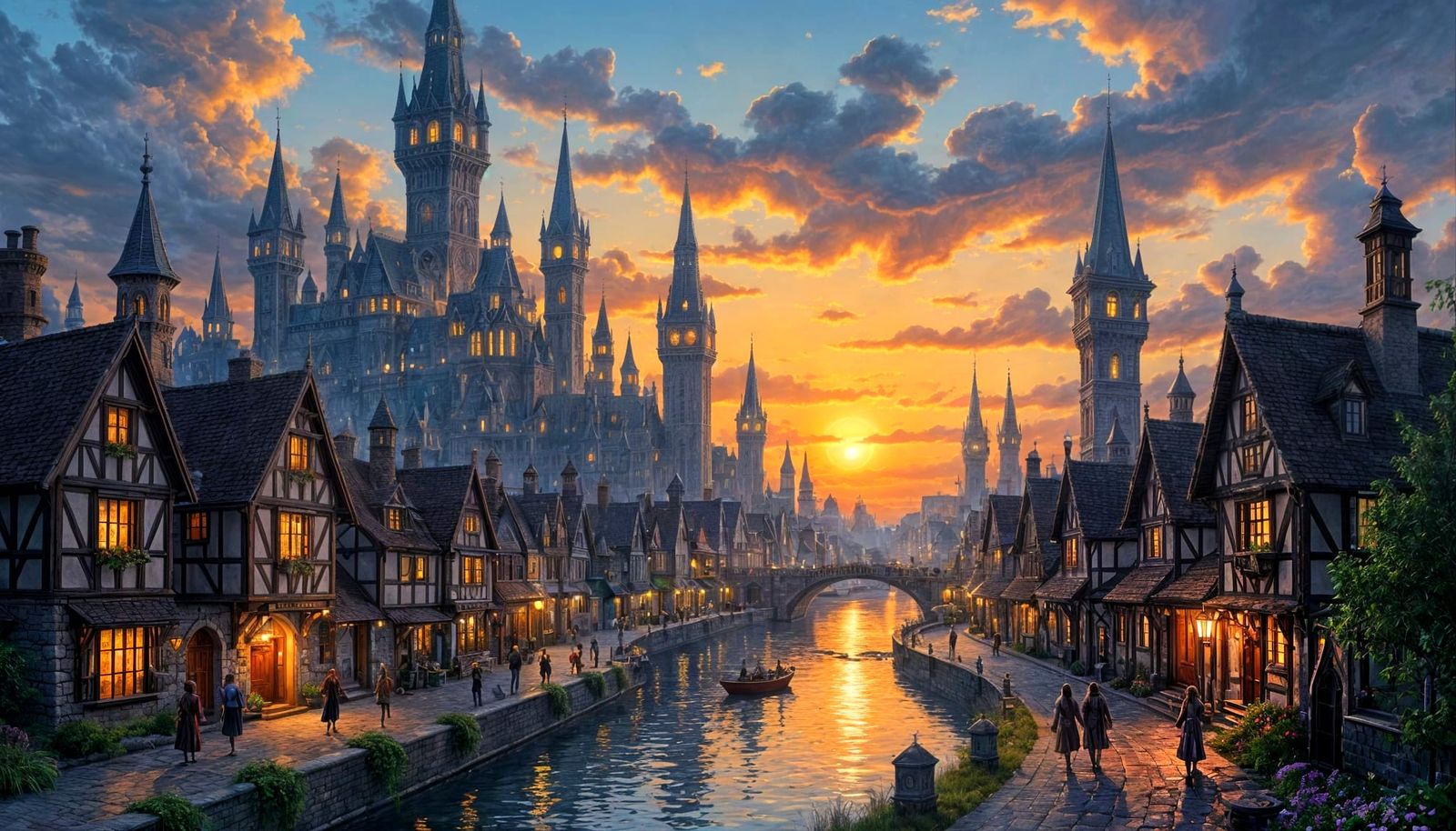 Ankh-Morpork: An oil-painting with multiple textured thick layers of detailed oil paint using the technique ...  by @Carlos