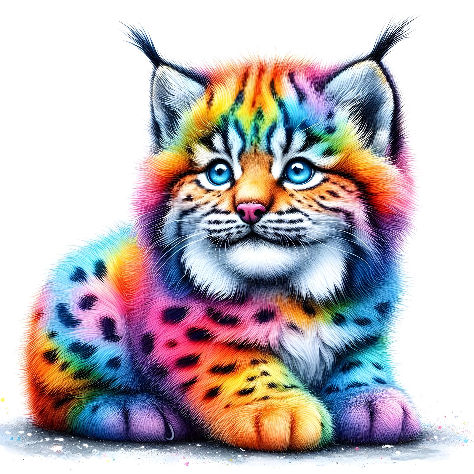 Rainbow Whispers: Fluffy Lynx Cub - AI Generated Artwork - NightCafe ...