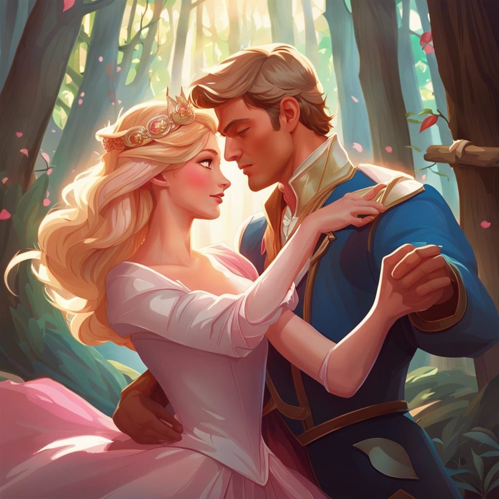 Sleeping Beauty and prince Phillip AI Generated Artwork NightCafe