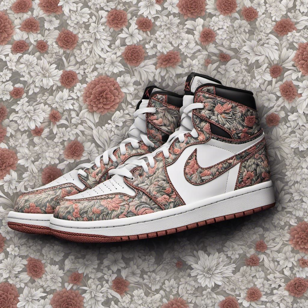 Air Jordan 1s with floral design