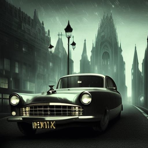 Film Noir Vintage Car  by @C Olguin