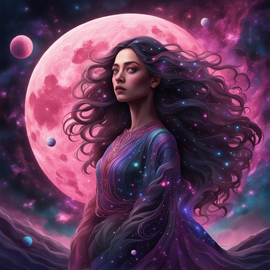 Realistic space woman