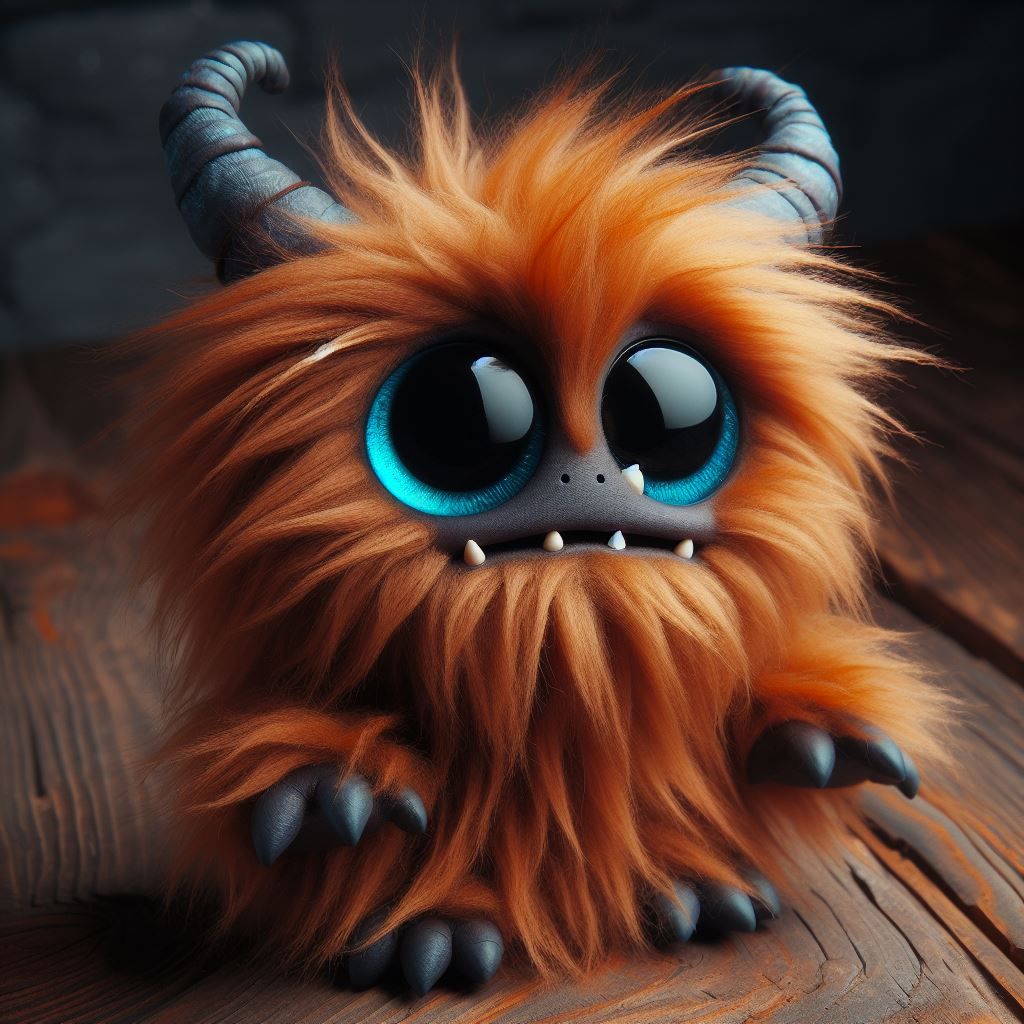 cute little furry monster puppet